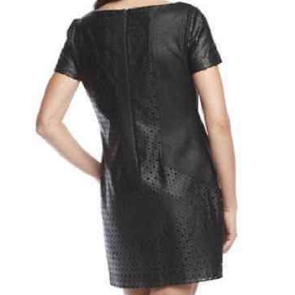 (Sizes 8,10) Perforated Black Faux Leather Dress - Picture 4 of 13